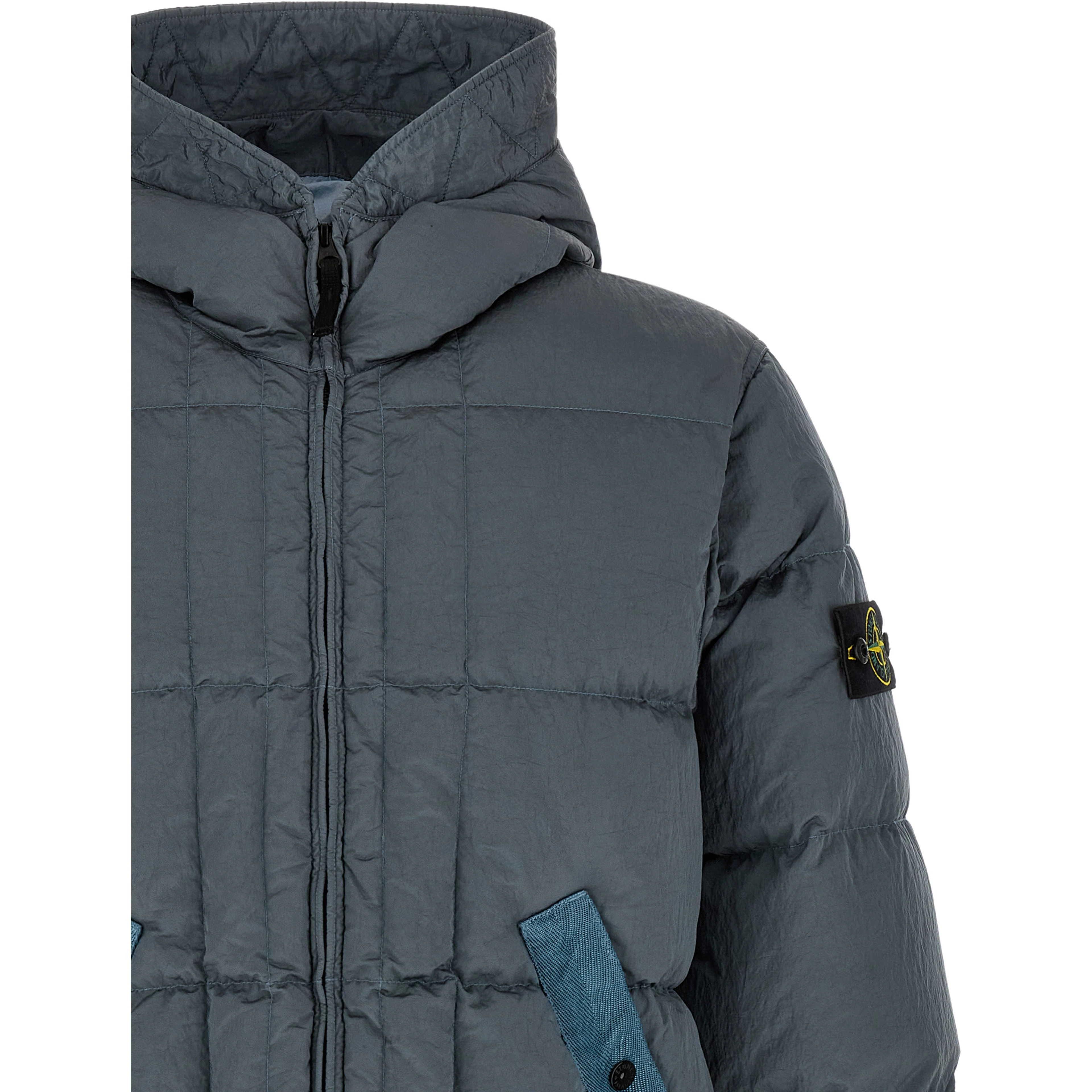 Gray Polyamide Full-Length Jacket