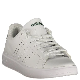 White Polyester Athletic Sneakers