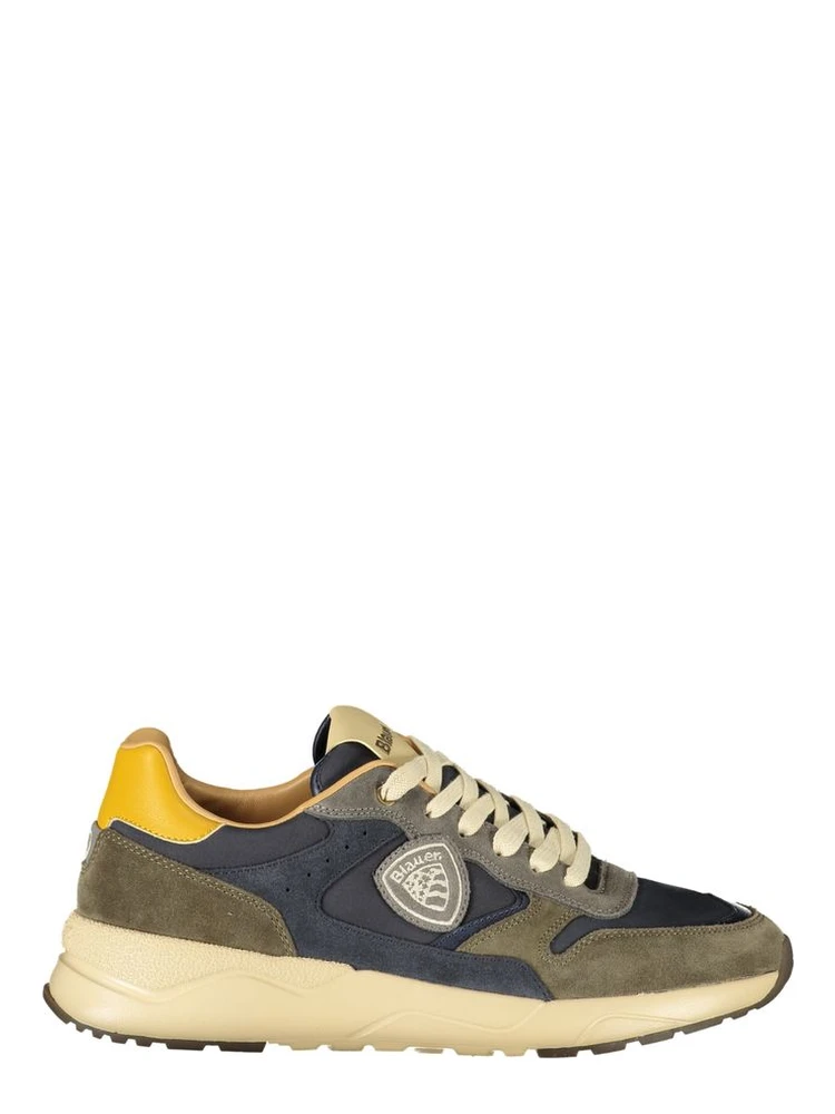 Green Polyester Athletic Sneakers