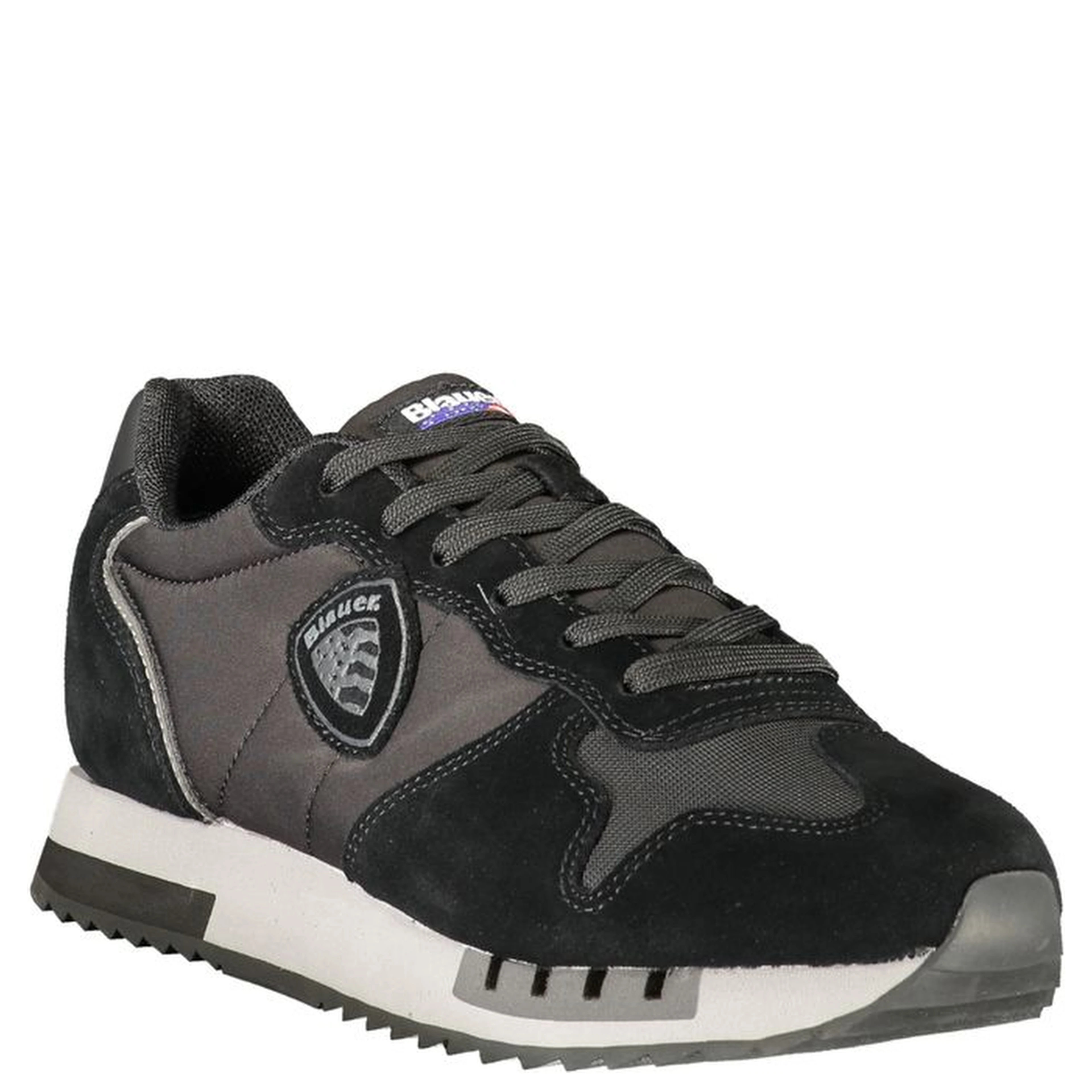 Black Polyester Athletic Sneakers