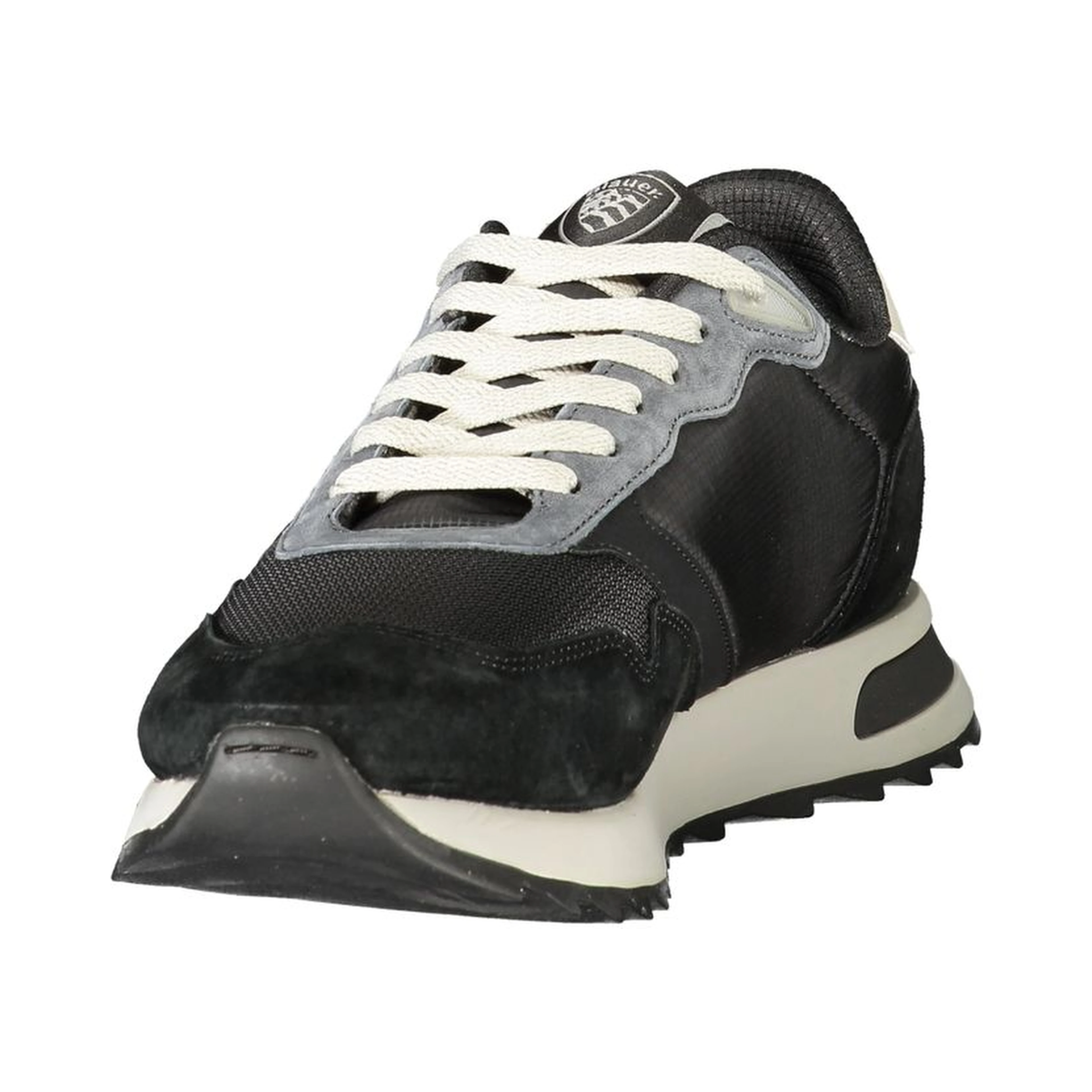 Black Polyester Athletic Sneakers