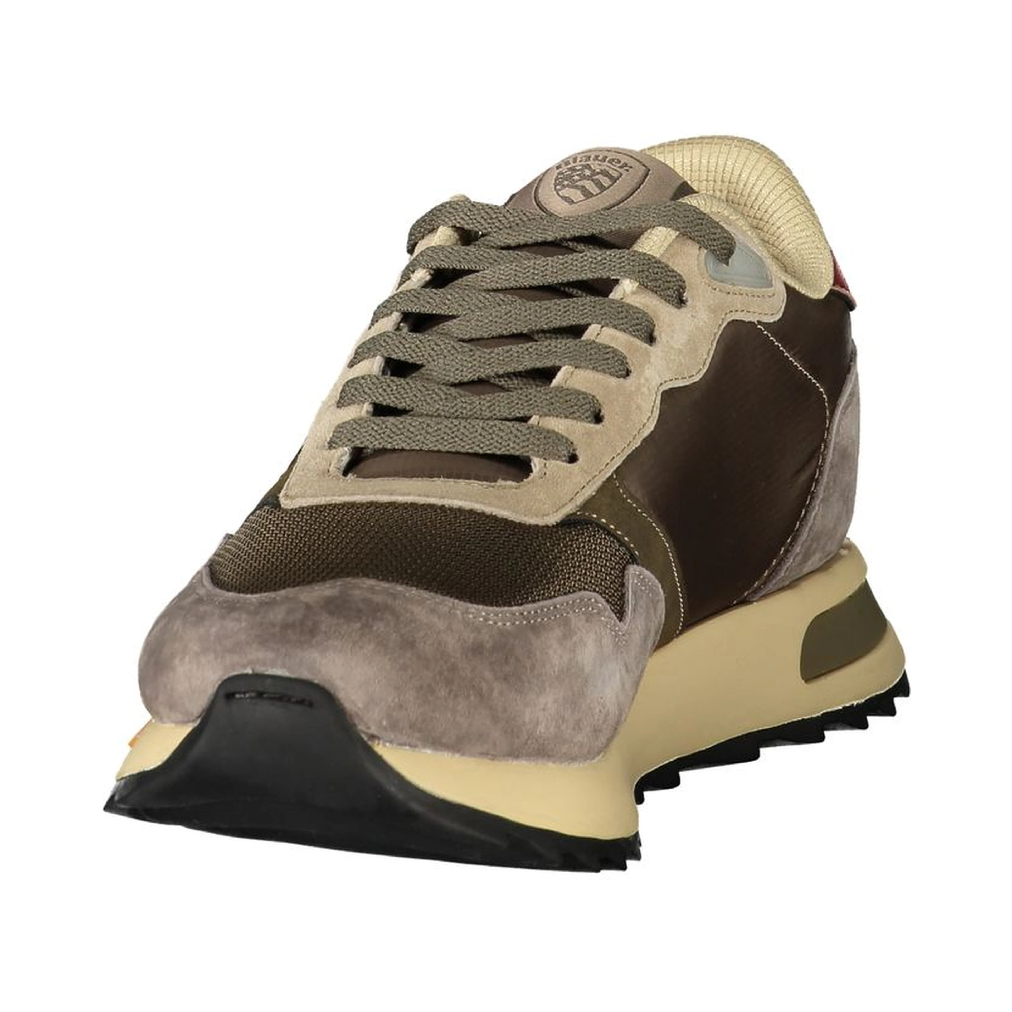 Green Polyester Athletic Sneakers