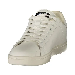 White Polyester Athletic Sneakers