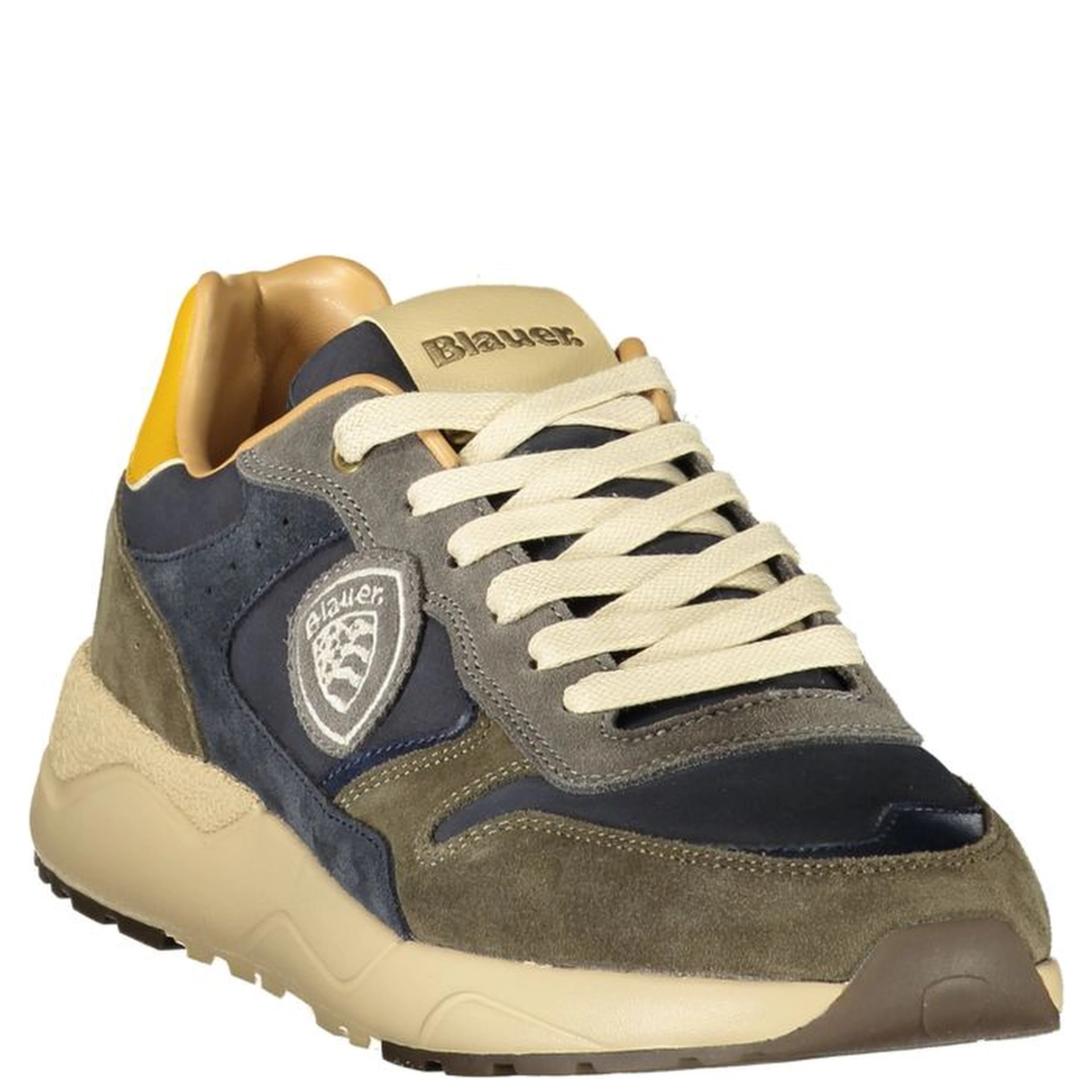 Green Polyester Athletic Sneakers