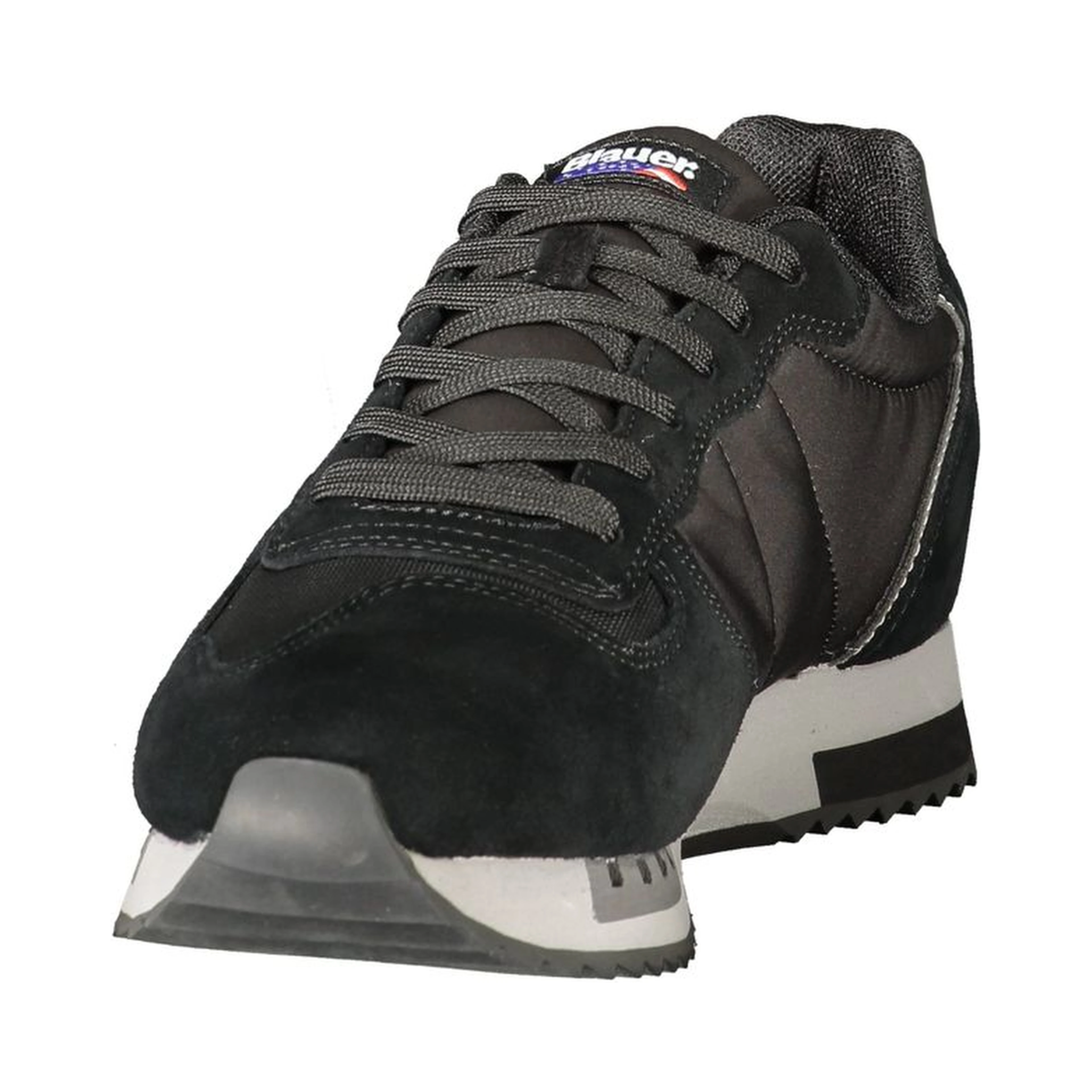 Black Polyester Athletic Sneakers