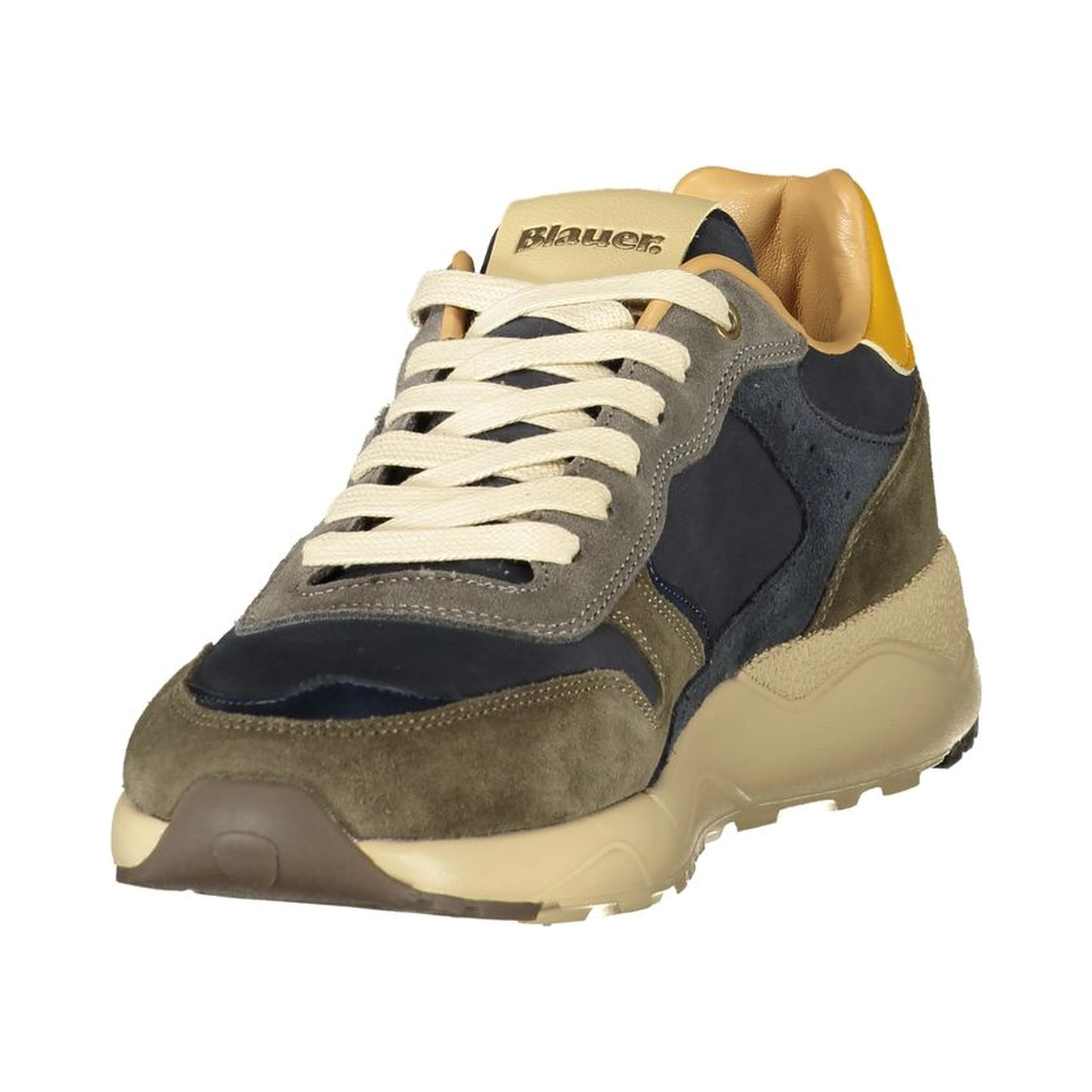Green Polyester Athletic Sneakers