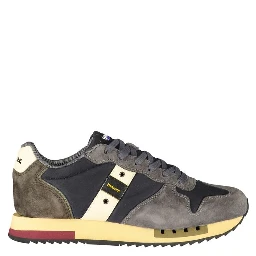 Blue Polyester Athletic Sneakers