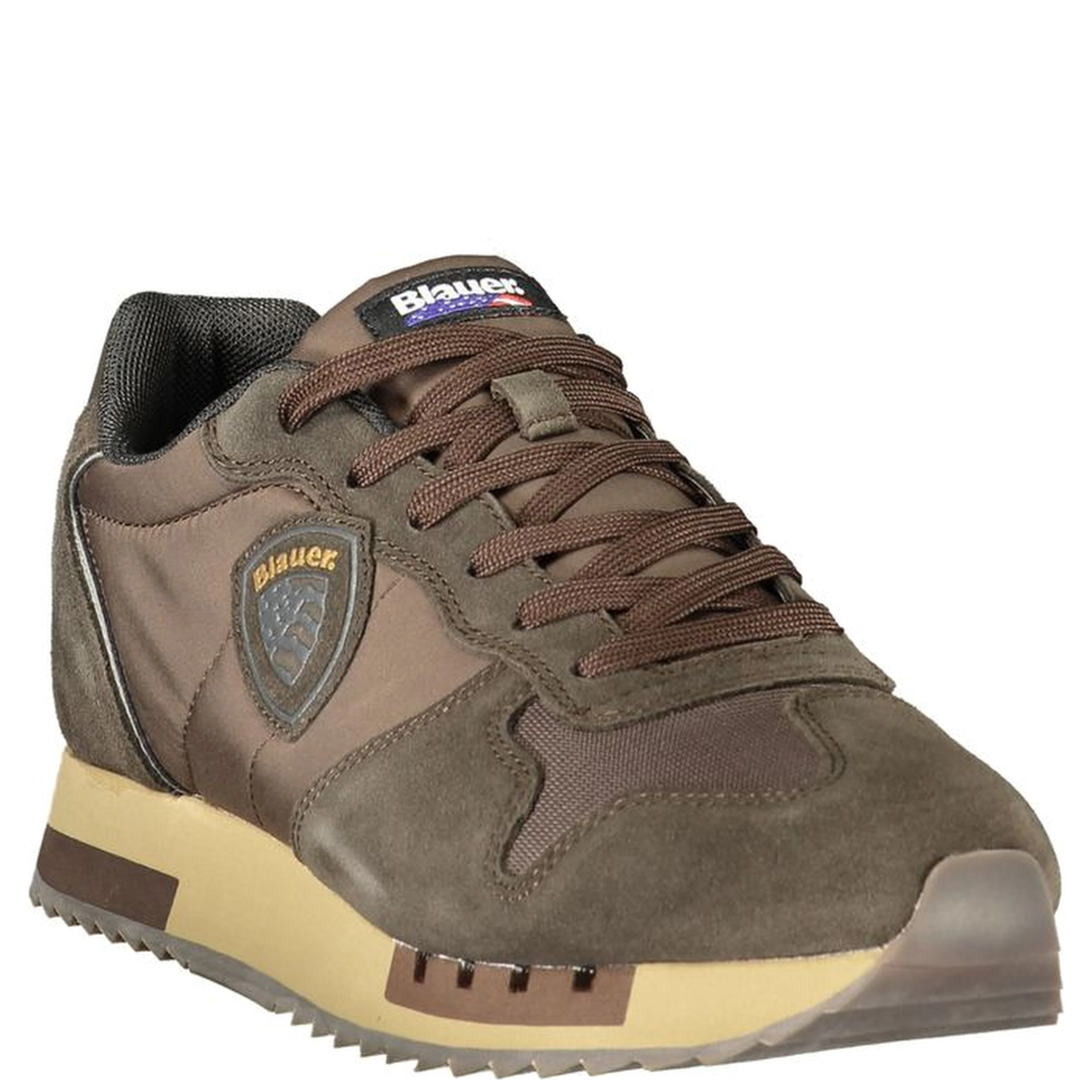 Brown Polyester Athletic Sneakers