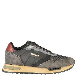 Black Polyester Athletic Sneakers