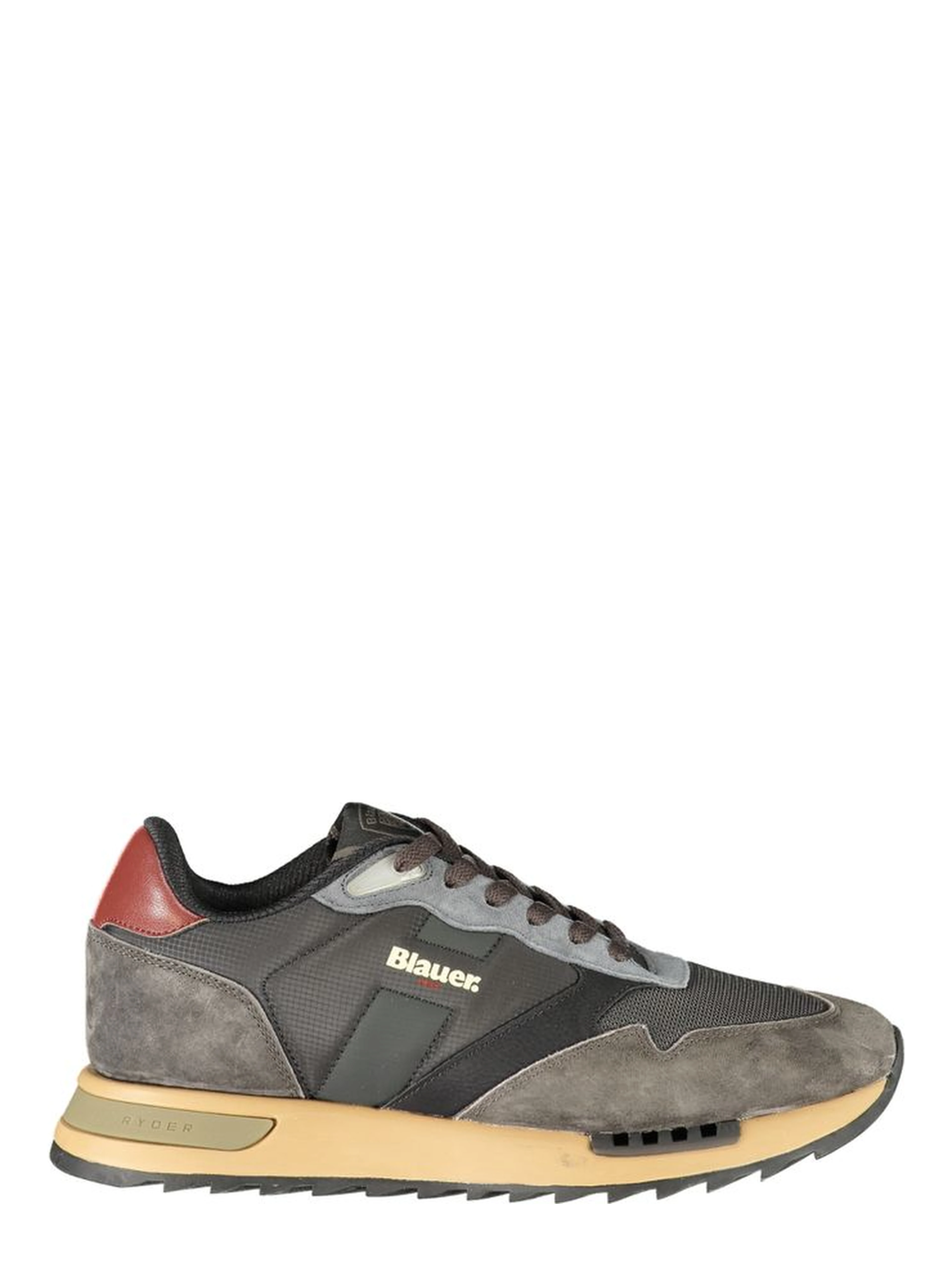 Black Polyester Athletic Sneakers