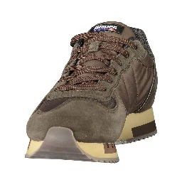 Brown Polyester Athletic Sneakers