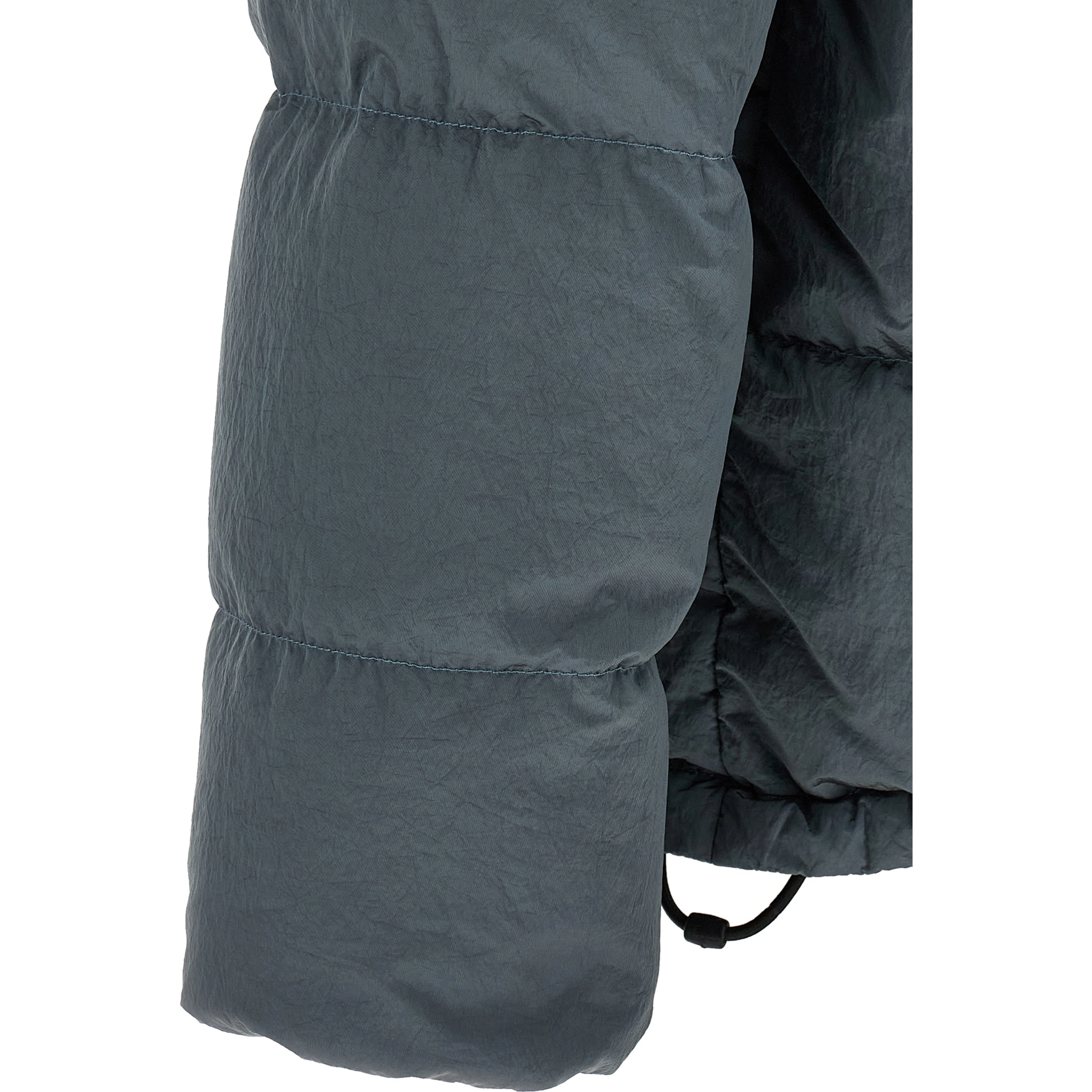 Gray Polyamide Full-Length Jacket