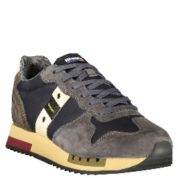Blue Polyester Athletic Sneakers