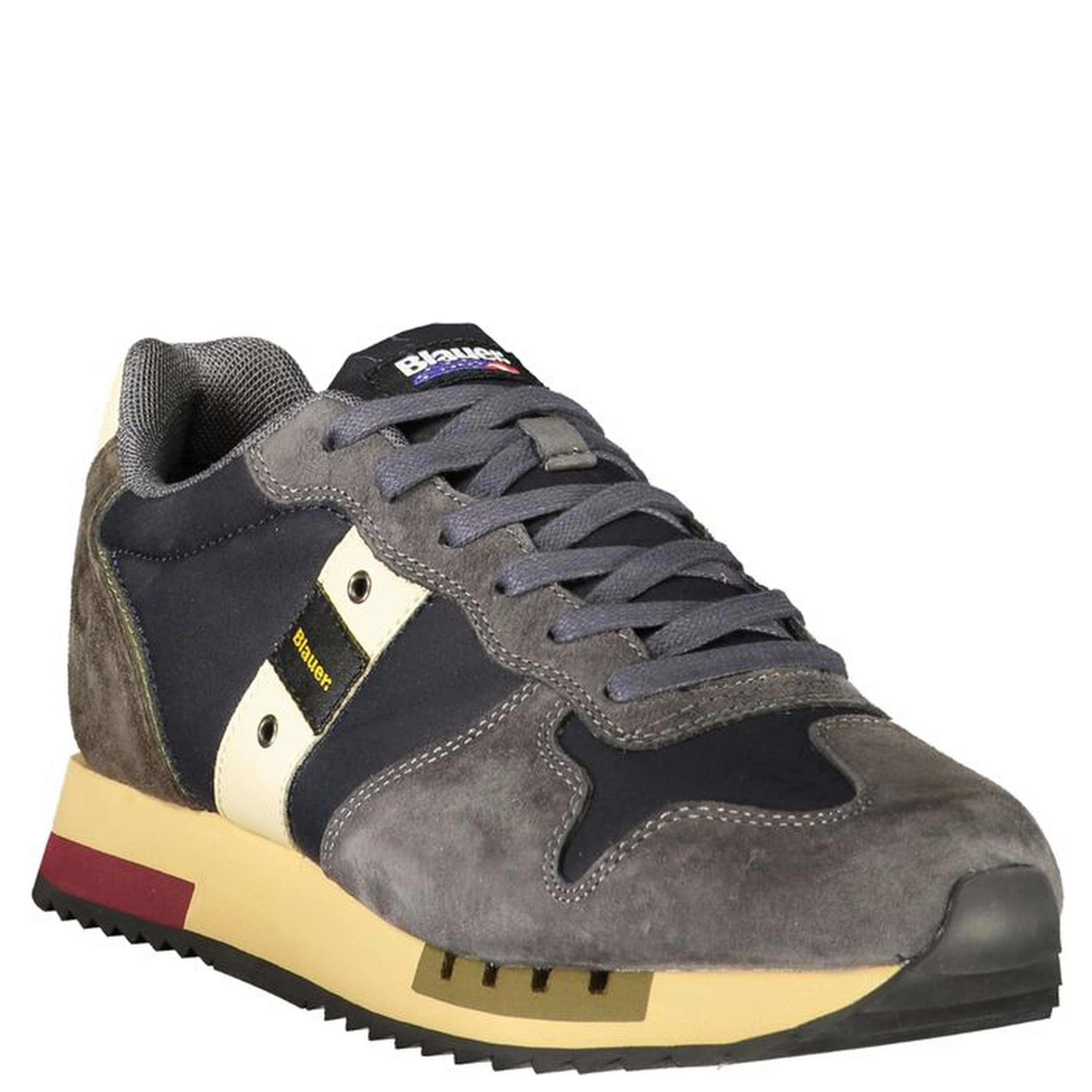 Blue Polyester Athletic Sneakers