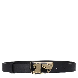 Gray Leather Regular Belt