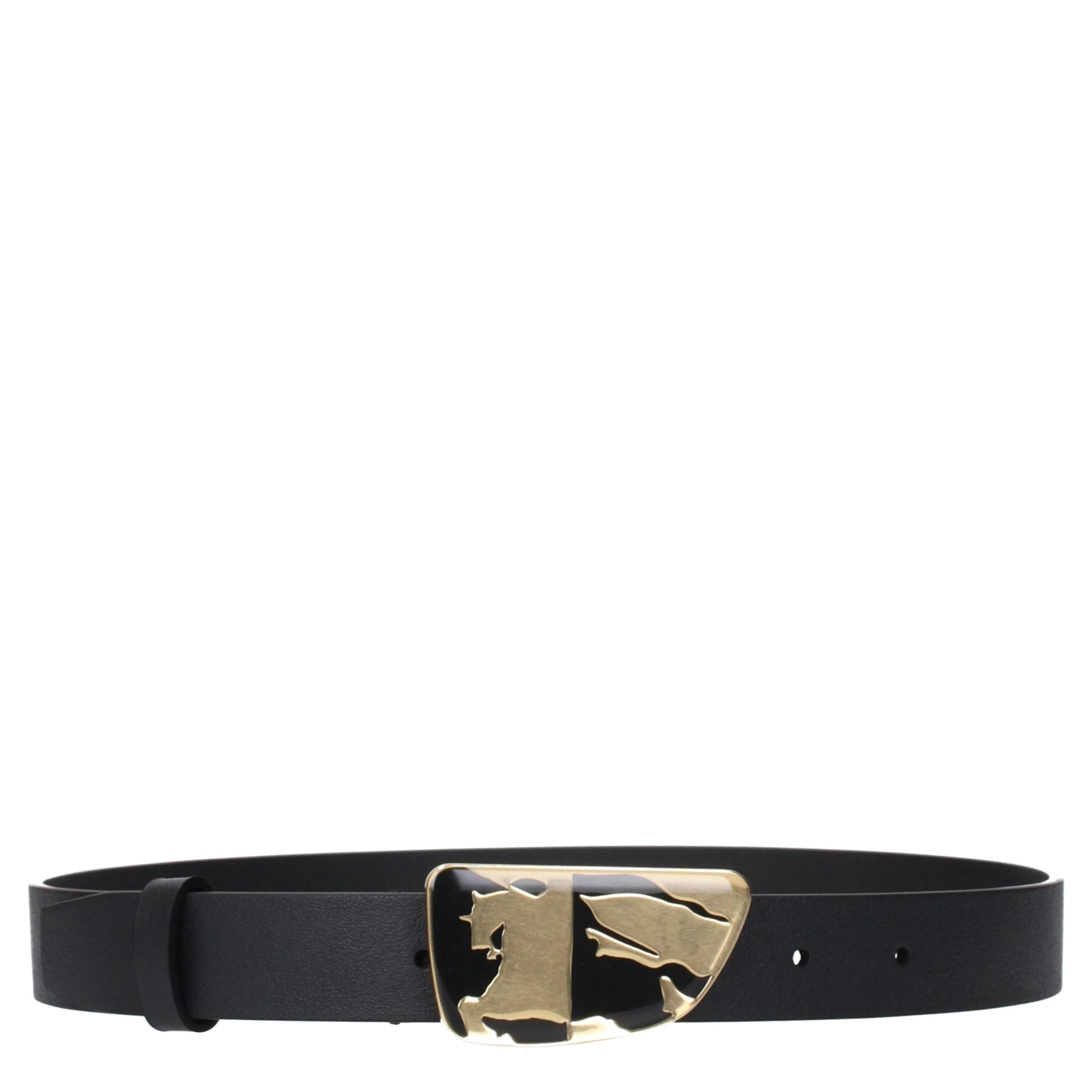 Gray Leather Regular Belt