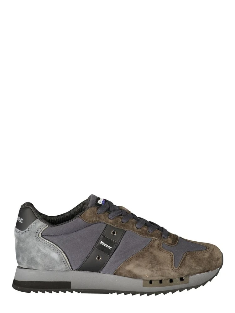 Gray Polyester Athletic Sneakers