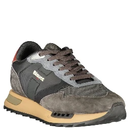 Black Polyester Athletic Sneakers