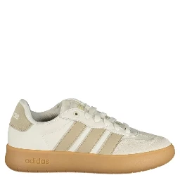 White Polyester Athletic Sneakers