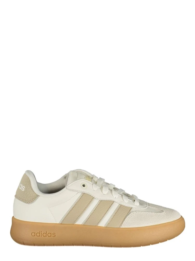 White Polyester Athletic Sneakers
