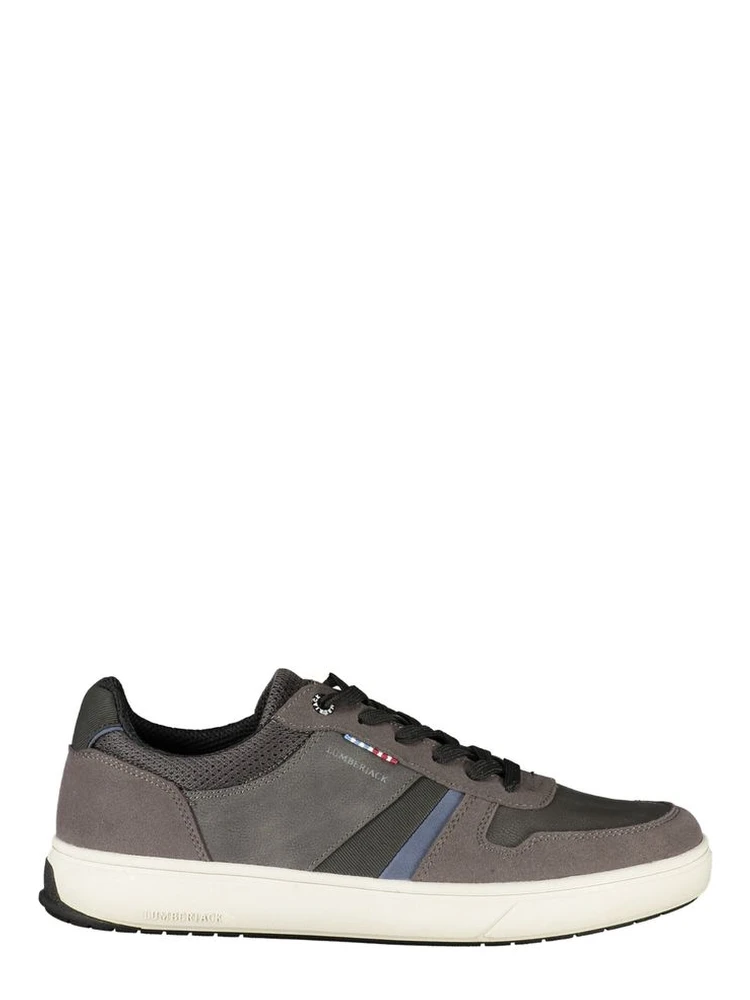 Gray Polyester Athletic Sneakers