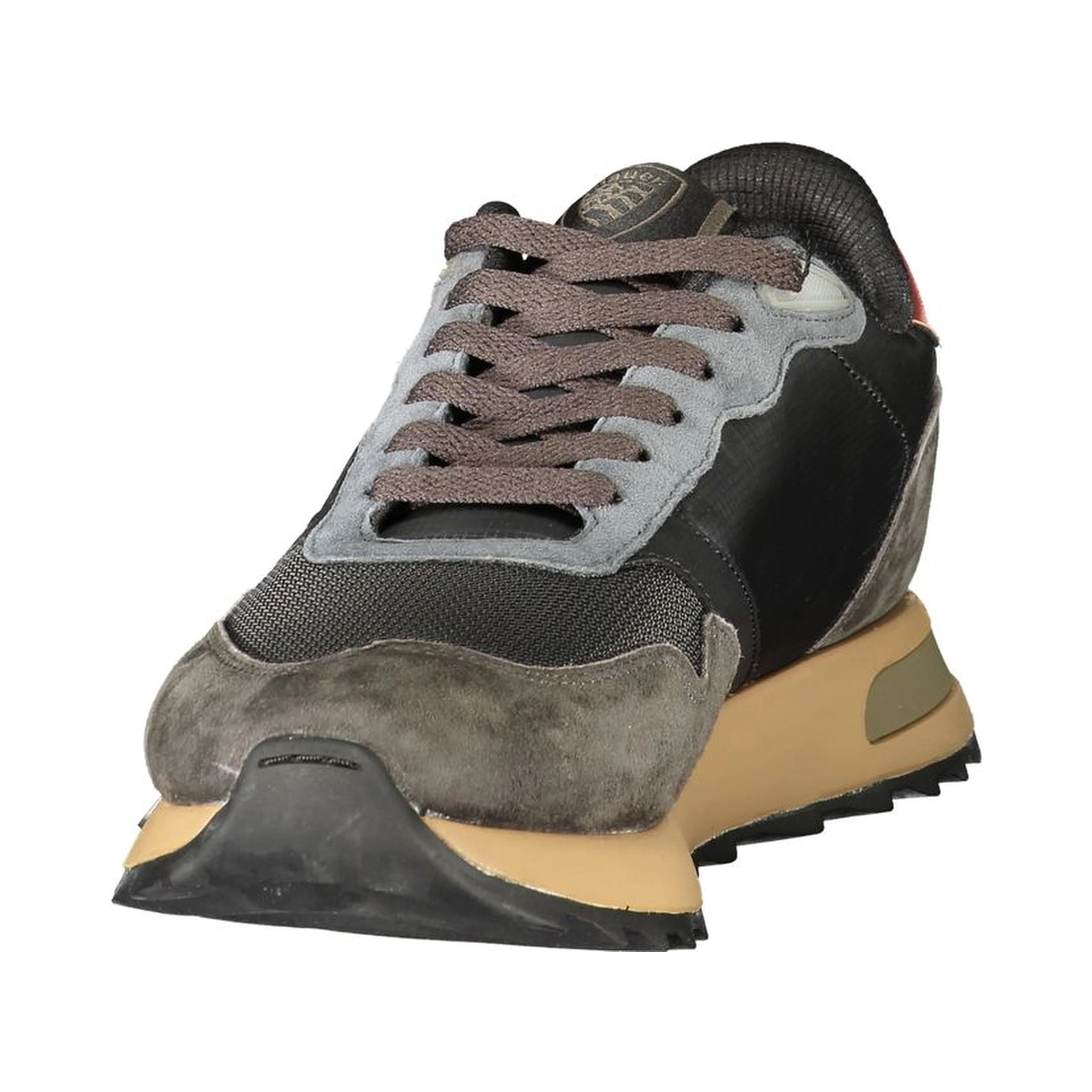 Black Polyester Athletic Sneakers