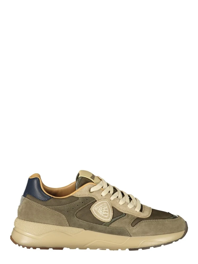 Green Polyester Athletic Sneakers