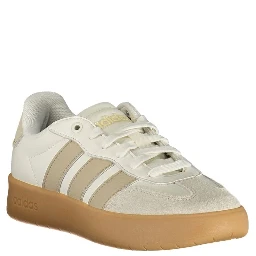 White Polyester Athletic Sneakers