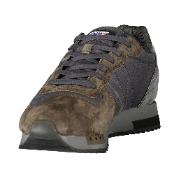 Gray Polyester Athletic Sneakers