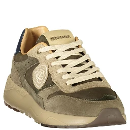 Green Polyester Athletic Sneakers