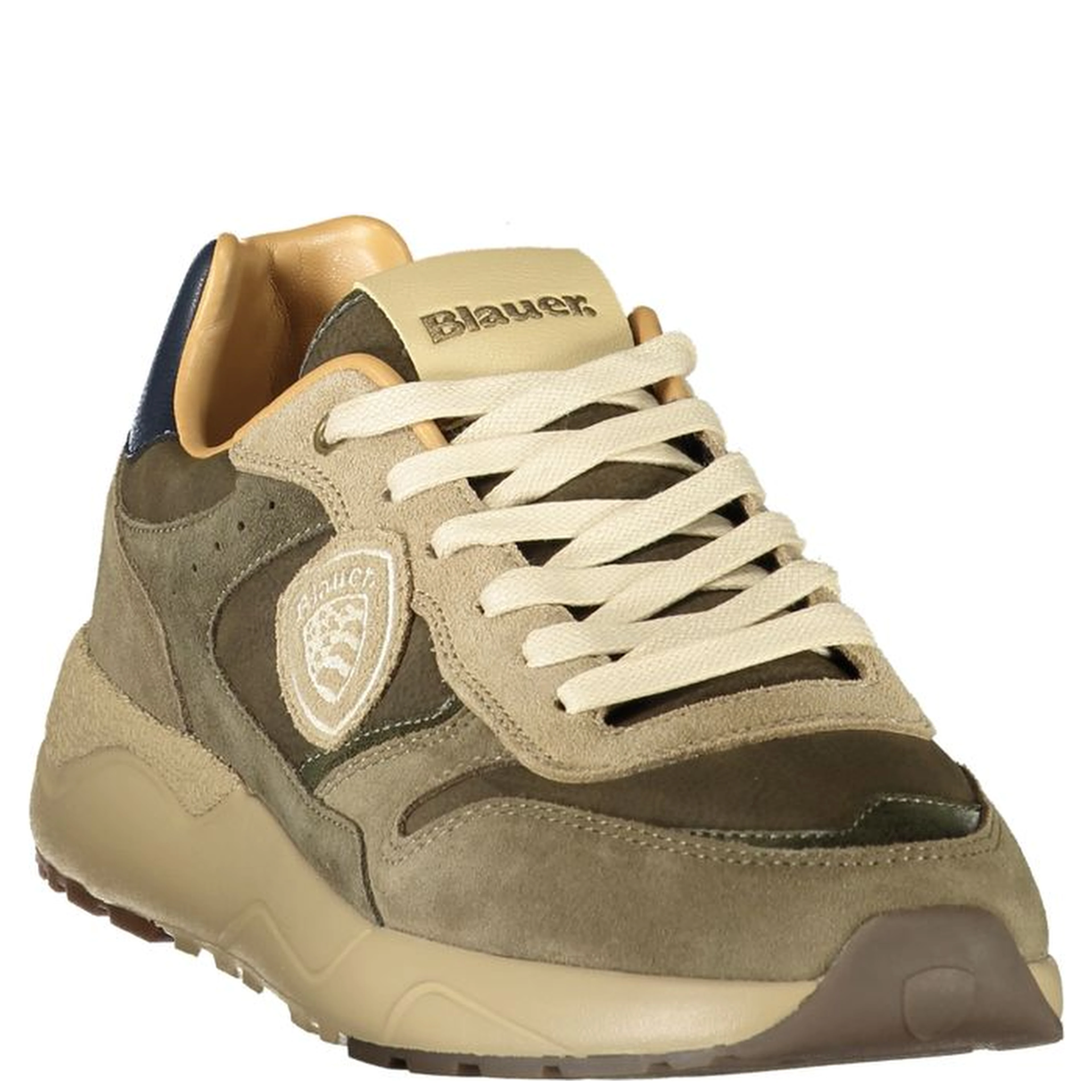 Green Polyester Athletic Sneakers