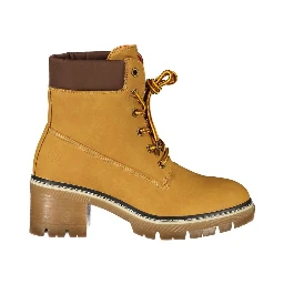 Yellow Polyester Ankle Boots