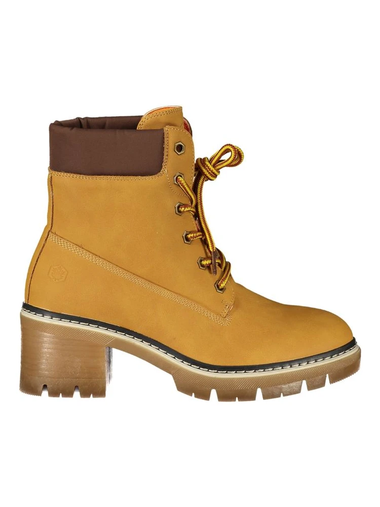 Yellow Polyester Ankle Boots