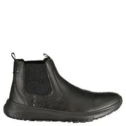 Black Polyester Ankle Boots