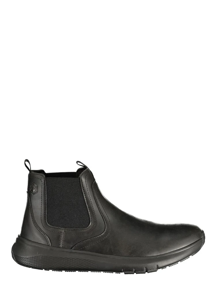 Black Polyester Ankle Boots