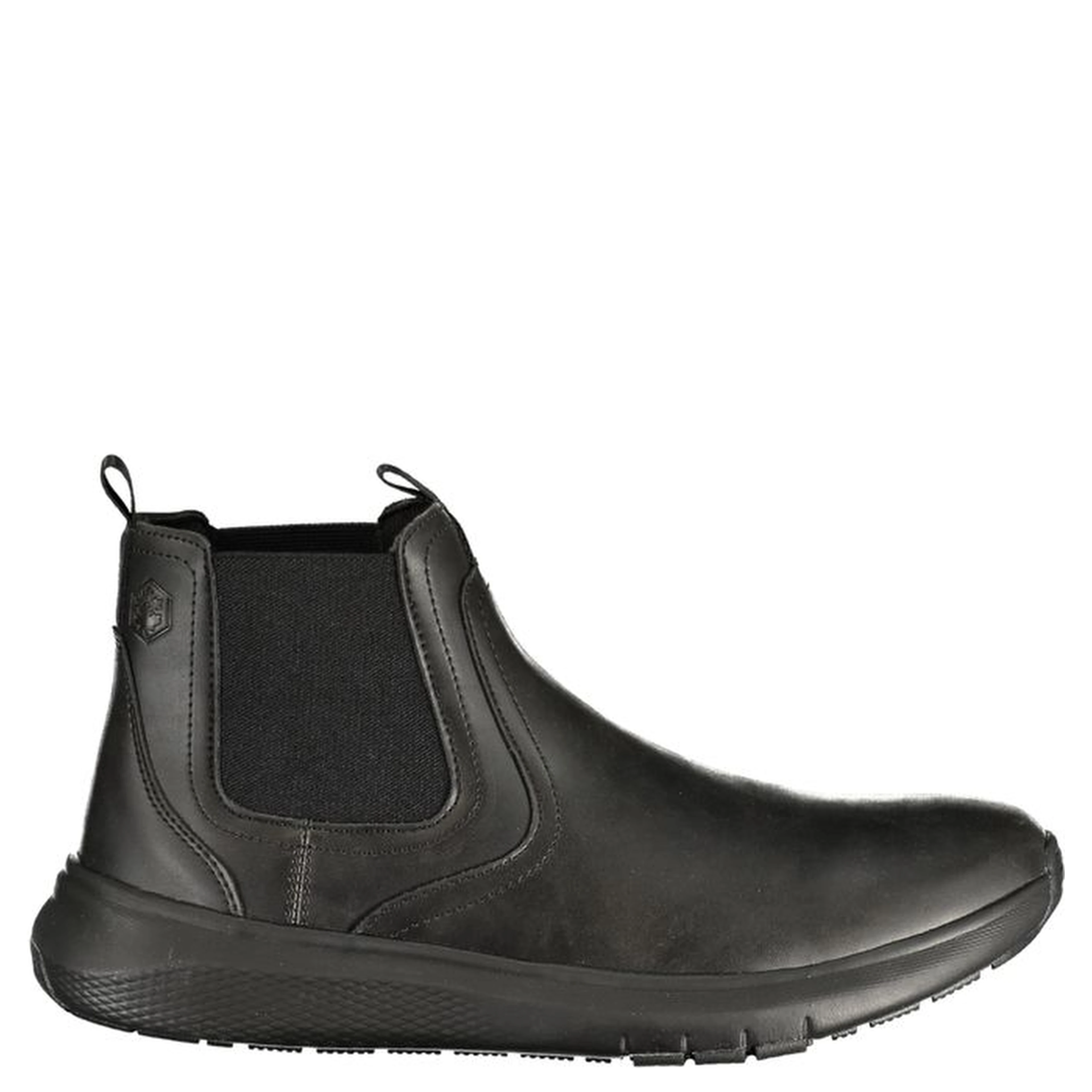 Black Polyester Ankle Boots