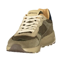 Green Polyester Athletic Sneakers