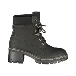 Black Polyester Ankle Boots