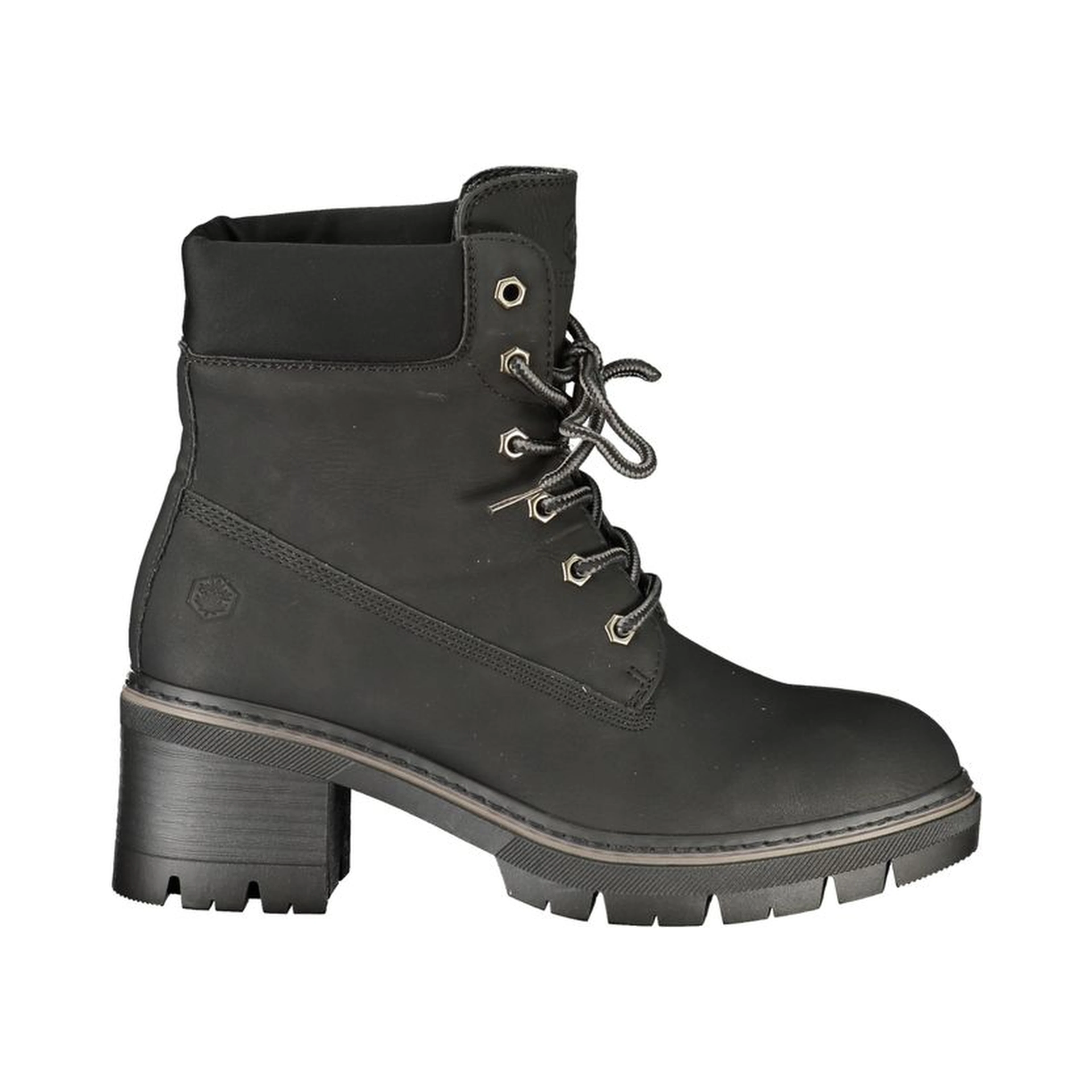 Black Polyester Ankle Boots