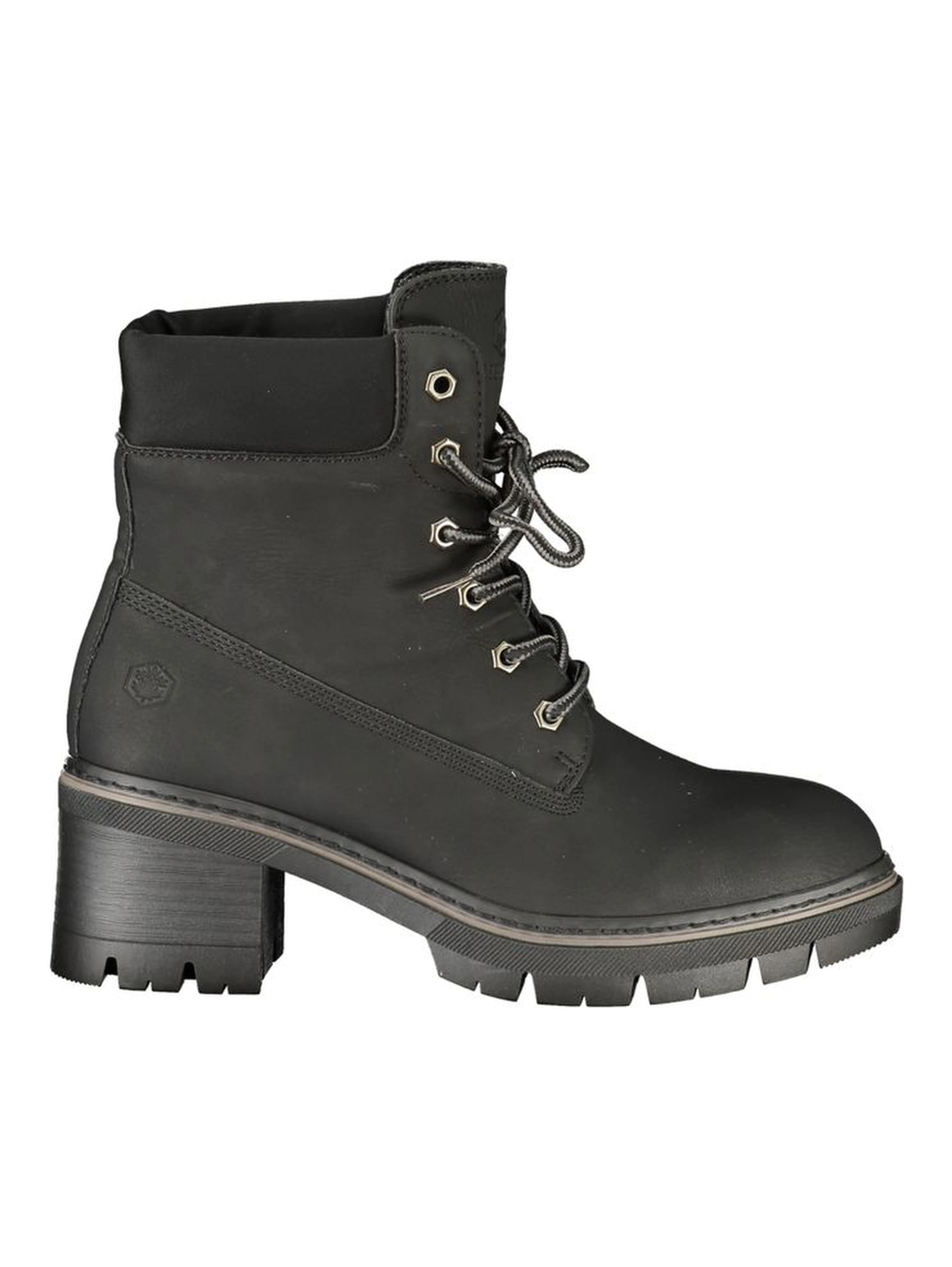 Black Polyester Ankle Boots
