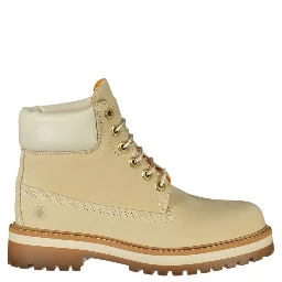 Beige Polyester Ankle Boots