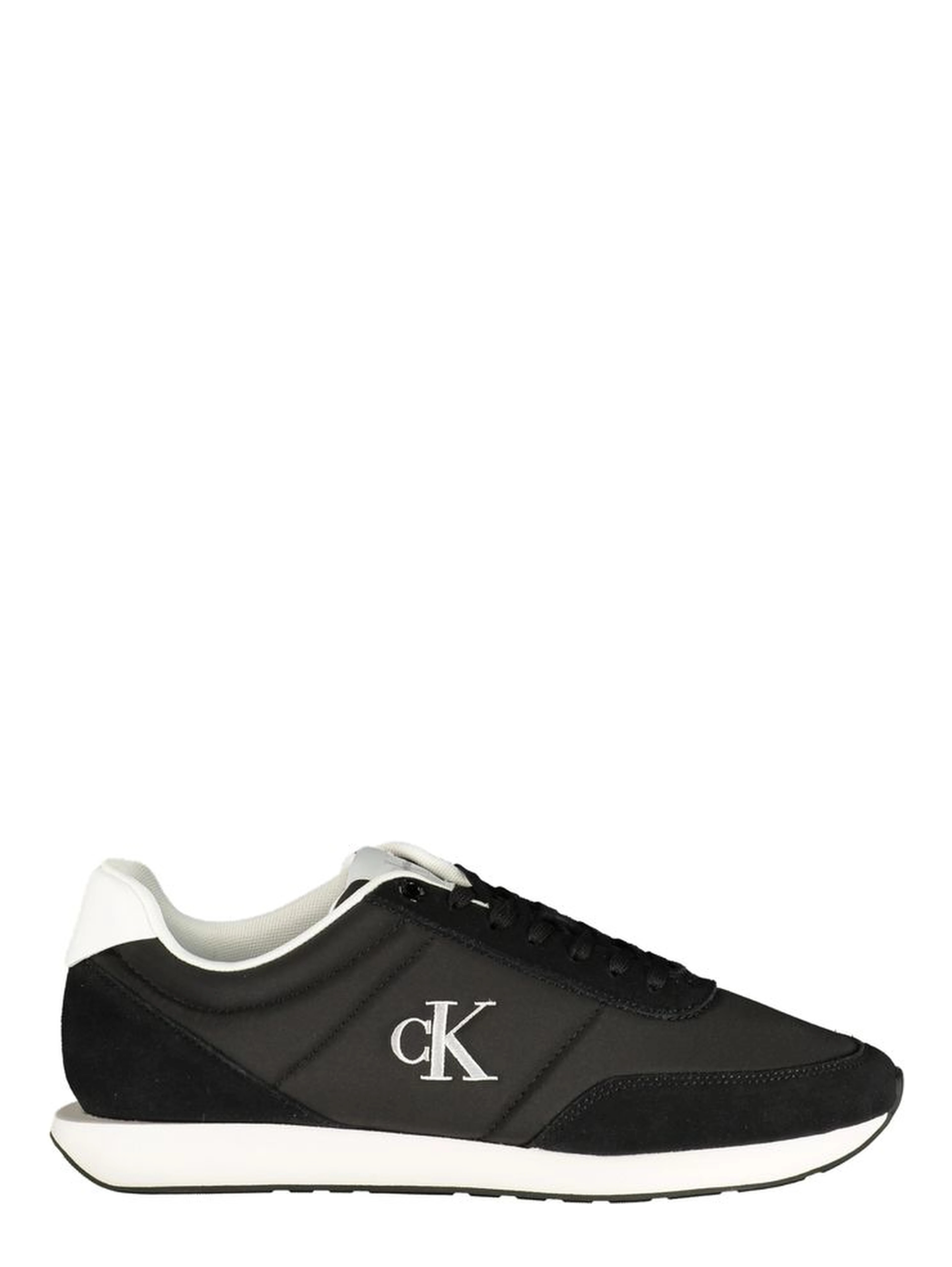 Black Polyester Athletic Sneakers