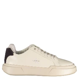 White Polyester Athletic Sneakers