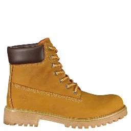 Yellow Polyester Ankle Boots