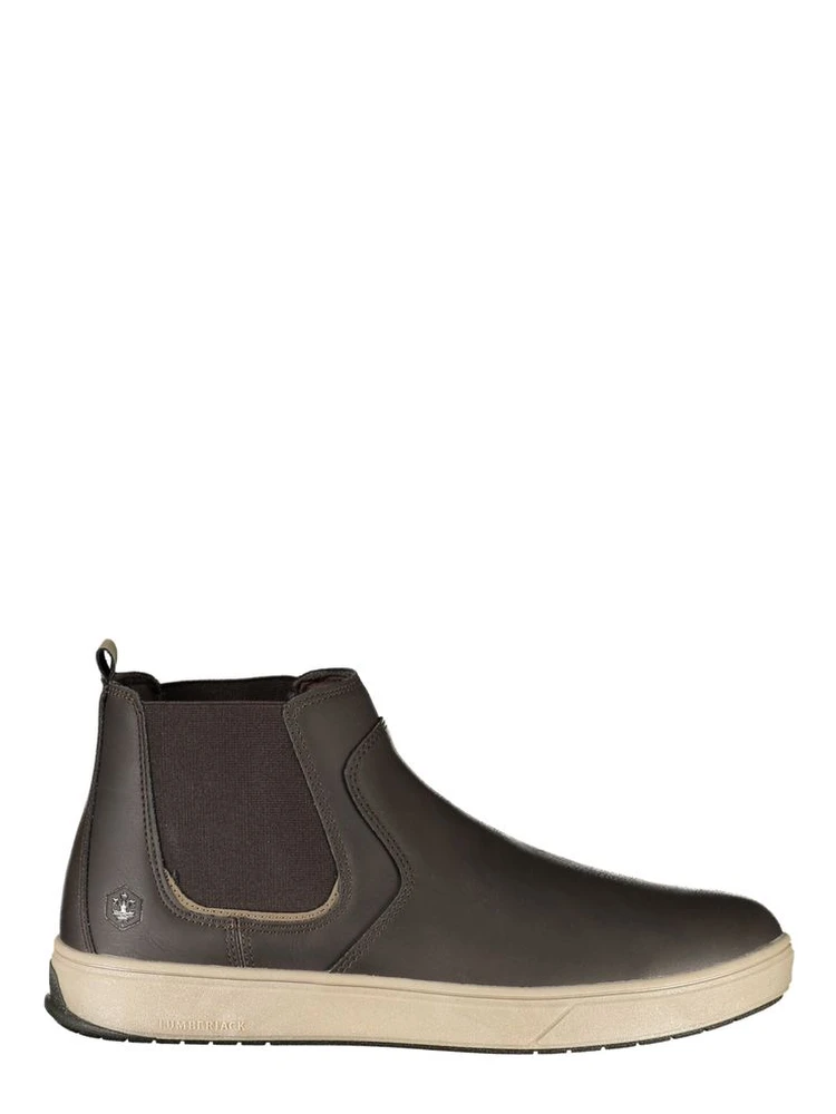 Brown Polyester Ankle Boots