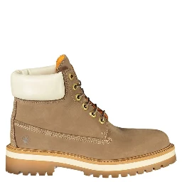 Beige Polyester Ankle Boots
