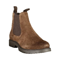 Brown Polyester Ankle Boots