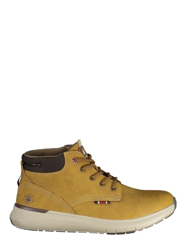 Yellow Polyester Ankle Boots
