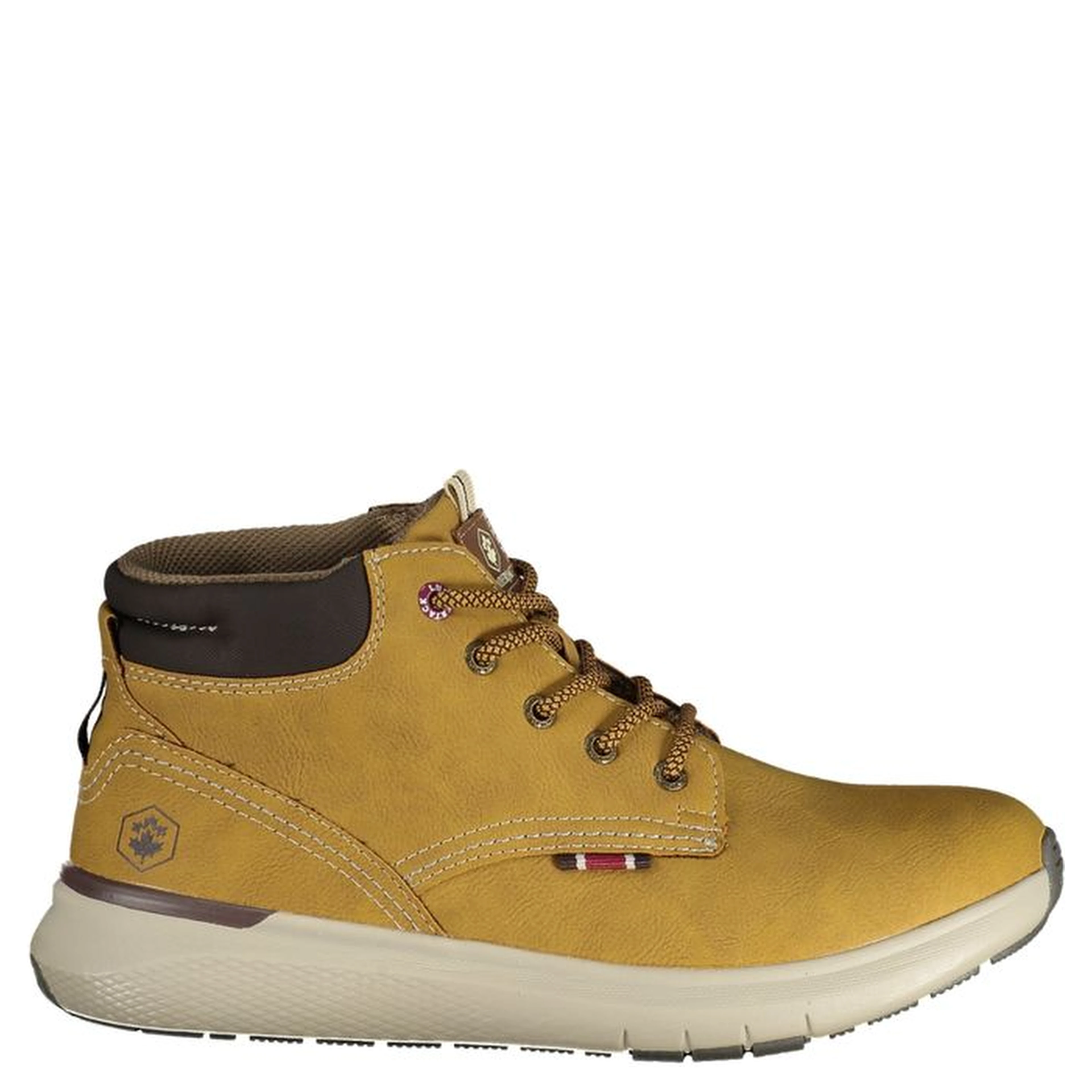 Yellow Polyester Ankle Boots