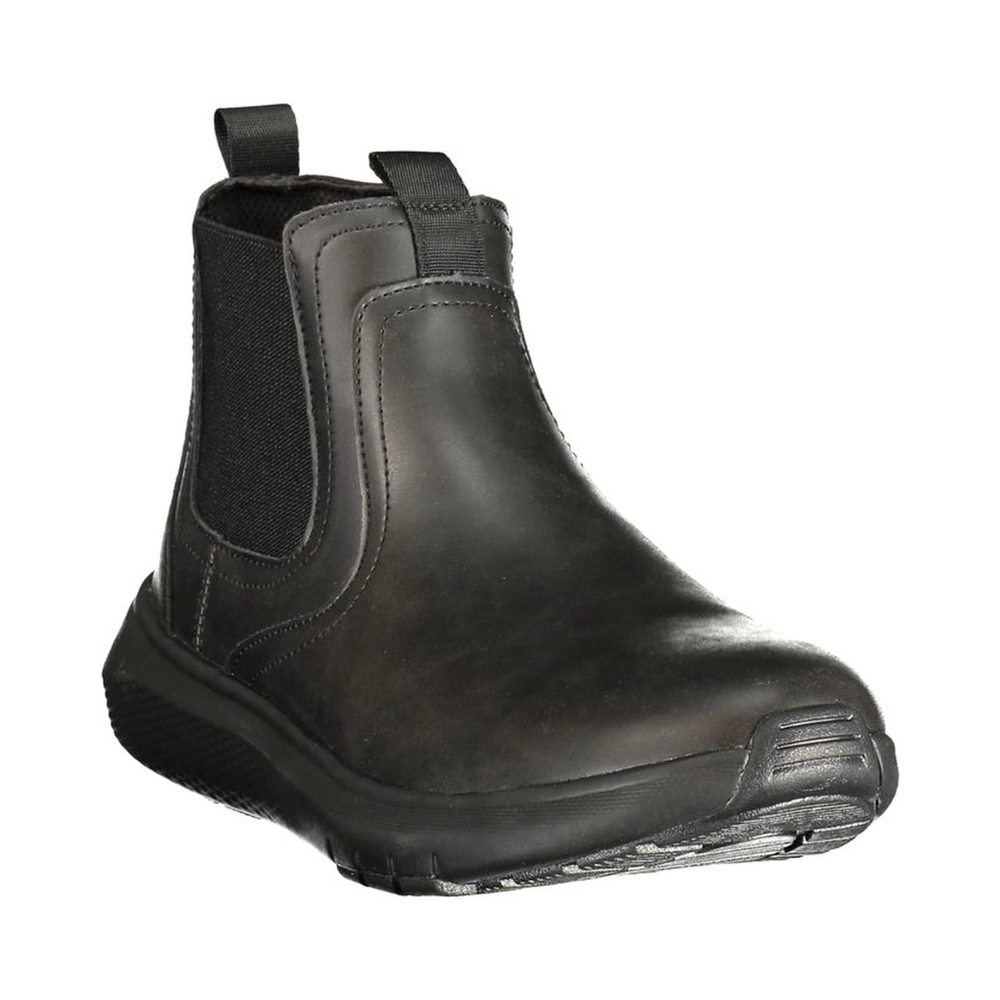 Black Polyester Ankle Boots